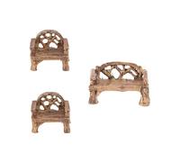 ifundom Lot de 3 Mini Meubles en Résine pour Jardin Miniature, Décor Micro-Paysage, Banc Miniature 2 Mini Chaises Colorées, Résistant aux Intempéries, Décoration Extérieure pour Pots et Bonsaïs