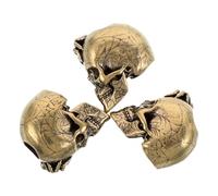 ifundom Lot de 3 Perles Tête de Mort Araignée en Laiton Vintage 5 MM - Breloques D’Espacement DIY pour Pendentifs Gothiques et Créations Bijoux Halloween