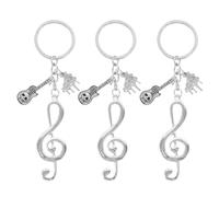 ifundom Lot de 3 Porte-Clés Notes de Musique en Alliage de Zinc Pendentifs Guitare et Piano Compacts Accessoires Décoratifs pour Paquet à Dos Paquet à Main ou Trousseau Présent