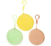 ifundom Lot de 3 Porte-Monnaie en Peluche Miniatures avec Fermeture Éclair, Boucle de Fixation, Couleurs Pastel, Petits Étuis pour Écouteurs et Accessoires, pour Garçon et Filles et