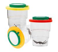 ifundom Lot de 3 Pots à Insectes Transparents Loupe Intégrée, Récipient Abs Sécurisé et Réutilisable, Boîte D'observation pour Garçon et Filles et Étudiants, pour Exploration