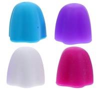 ifundom Lot de 4 Bouchons de Dentifrice en Silicone Blanc Auto-scellants, Presse-tube Pratique pour Salle de Bain, Doseur de Dentifrice Multi-usages et Fermeture Automatique pour Usage