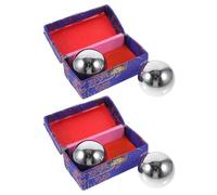 ifundom Lot de 4 Boules de Massage Chinoises Baoding en Métal Boules D’Exercice pour Doigts et Paumes Anti-Stress Silencieuses pour Fitness Stimulation Points D’Acupuncture Seniors et