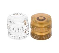 ifundom Lot de 4 Boutons de Guitare Électrique en Plastique Doré et Noir Capuchons de Potentiomètre à Corps Droit 18 Dents Contrôle Précis du Volume Tonalité Accessoires pour Réglage