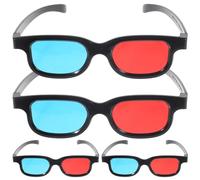 ifundom Lot de 4 Lunettes 3D en Plastique Rouge et Bleu Universelles pour Films 3D Compatibles TV Projecteurs et Smartphones Montures Légères pour Visionnage Cinéma à Domicile et