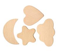 ifundom Lot de 4 Poignées de Meubles en Bois Naturel Boutons Décoratifs Étoile Lune Cœur et Nuage Poignées de Tiroir et Porte Enfant Originales pour Décoration Intérieure Enfantine