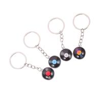 ifundom Lot de 4 Porte-Clés Disque Vinyle Vintage en Métal Décoration Suspendue pour Paquet à Main Porte-Clés Portable Multifonction Accessoires Présents de Fête Ornement Rétro pour