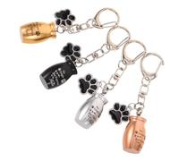 ifundom Lot De 4 Porte-Clés Urne pour Animal De Compagnie Porte-Clés pour Chien Porte-Poils De Chien Breloque Commémorative pour Animal De Compagnie Pendentif Capsule Mémoire Support