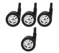 ifundom Lot de 4 Roulettes de Rechange Noires en Plastique pour Trotteur Bébé, Roues Silencieuses à Roulement Fluide, Amovibles Insertion Directe, Compatibles Poussettes et Déambulateurs,