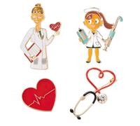ifundom Lot de 4 set de Broches Créatives de Cœur pour Vêtements Épingles à Poitrine pour Infirmière et Médecin Accessoires de Mode Polyvalents pour Fête et Usage Quotidien