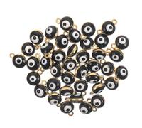 ifundom Lot de 40 Pendentifs en Alliage 7X9Mm Noirs le Mauvais Œil Charms Décoratifs Multifonctions pour Fabrication de Bijoux DIY Breloques pour Colliers Bracelets et Boucles