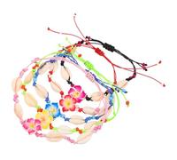 ifundom Lot de 5 Bracelets d'Été Bohèmes pour Femme Tressés Perles de Riz et Breloques Coquillages Colorées Extensibles Hypoallergéniques pour Plage Vacances et Style Océanique
