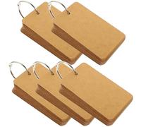 ifundom Lot de 5 Cartes Mémoire Vierges Kraft Perforées Papier Rigide Format Portable Fiches D’Apprentissage pour Étude Vocabulaire Fournitures Scolaires Essentielles pour Enseignants