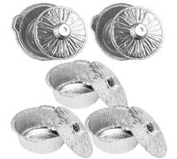 ifundom Lot De 5 Casseroles en Aluminium Anodisé pour Camping avec Couvercles Rondes Et Profondes pour La Cuisson des Aliments pour Faire Fondre Le Papier Aluminium