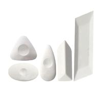 ifundom Lot de 5 Gommes à Dessin en Caoutchouc Blanc, sans Trace et Portables, Formes Parallélogramme, Triangle, Goutte et Ovale, pour Dessin et Écriture