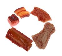 ifundom Lot de 5 Modèles Décoratifs Réalistes de Porc Braisé en Résine Accessoires Jouets Alimentaires pour Jeu D’Imitation Décoration la Cuisine Jouets Côtes Levées Simulées pour