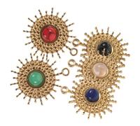 ifundom Lot de 5 Pendentifs Soleil en Pierre Naturelle 18k Or Inoxydable pour Création Bijoux Diy, Breloques Multicolores, Loisirs Créatifs Femme Artisanat