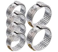 ifundom Lot de 6 Bagues Vintage en Métal Amulette Mythique, Taille 6, Anneaux Rétro pour Hommes, Bagues Décoratives Amulette Feng Shui, Bijoux pour Chance et Prospérité, Anneaux D’index