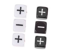 ifundom Lot de 6 Dés de Jeu 6 Faces Noirs et Blancs Signes Plus et Moins Gros Dés en Plastique pour Garçon et Filles pour Jeux de Société et Mathématiques Facile à Lire Taille Grosse