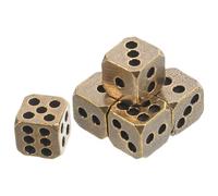ifundom Lot de 6 Dés de Jeu en Laiton Massif Vintage pour Joueurs, Dés Artisanaux Rétro à Bords Arrondis, Accessoires de Jeu de Table pour Soirées et Jeux de Rôle