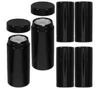 ifundom Lot de 6 Flacons Ronds Noirs 50g en Pp, Tubes Rechargeables Anti-fuite pour Savons Liquides et Déodorants, pour Voyage et Camping