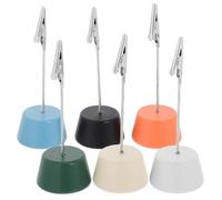 ifundom Lot de 6 Porte-mémos en Bois avec Pince Crocodile Réglable, Support pour Photos et Cartes, Couleurs Assorties, pour Bureau et Salle de Réunion Couleur Aléatoire