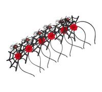 ifundom Lot de 6 Serrage-Têtes Araignée Halloween en Toile D’Araignée Rouge Fleurs Accessoire Costume Cosplay Femme Bandeau Léger pour Fête Festival et Déguisement Spider Web