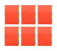 ifundom Lot de 6 sets de Intercalaires à Onglets A4 en Plastique 11 Trous Pages D’Index Numérotées Personnalisables Séparateurs Colorés pour Classeurs à Anneaux Organisation Bureau et