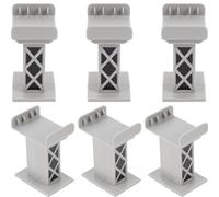 ifundom Lot de 6 Supports de Pont Ferroviaire Gris Train Accessoires de Voie Ferrée pour Garçon et Filles Piliers de Pont Robustes et Compacts pour Jeux de Construction et Coffrets de