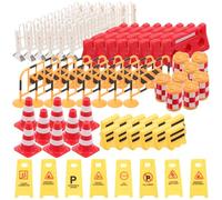 ifundom Lot de 62 Panneaux de Signalisation Miniature en Plastique, Jouets Éducatifs de Barrages Routiers pour Garçon et Filles, Matériel Pédagogique Scolaire pour Apprentissage Sécurité