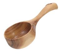 ifundom Louche à Eau en Bois D’Acacia Naturelle Petite Louche Multifonctionnelle pour Sauna et Bain Accessoire Pratique pour Puiser Eau Ergonomique et Légère Ustensile Cuisine et Salle