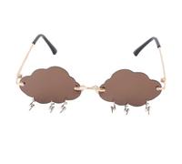 ifundom Lunettes de Soleil Femme sans Monture Design Nuage pour Photos Entre Amis Protection UV 14.6X14X4.1 CM