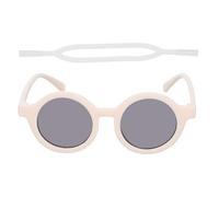 ifundom Lunettes de Soleil pour Garçon et Filles avec Cadre Blanc Crème Cordon Transparent Ajustable Protection UV Légères et Confortables pour Activités en Plein Air et Fêtes