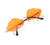 ifundom Lunettes de Soleil Uniques sans Monture pour Femmes, Design Nuage et Éclair, Protection Uv400, Accessoire Stylé pour Photos Entre Amis et Fêtes en Extérieur