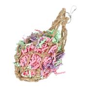 ifundom Mâcher pour Perroquets Papier Tressé Suspendu pour Oiseaux Interactif Durable pour Perroquets et Perruches Accessoire Ludique et Décoratif pour Cage Couleur