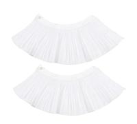 ifundom Manchette Plissée En Dentelle Extensible Décorative En Maille Légère Blanche Pour Femmes Tenue Élégante Printemps Été Automne Hiver