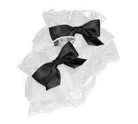 ifundom Manchettes en Dentelle Noires Confortables et Polyvalentes Style Lolita 1 Paire Élégante pour Femmes Accessoires pour Mariage ou Fête de Thé