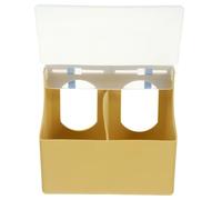 ifundom Mangeoire à Pigeons Domestique Résistante à l'usure en Plastique, Deux Trous, Grosse Capacité, Accessoire d'alimentation pour Oiseaux De Compagnie, Fourni en Couleur Aléatoire