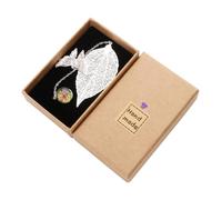 ifundom Marque-Page de Feuille Fleurs Séchées et Argentées Coffret Présent Fournitures Scolaires et Papeterie pour Étudiants Accessoire Léger pour Bureau et Lecture Quotidienne