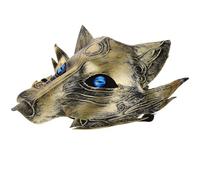 ifundom Masque de Loup Halloween PVC Épaissi Doré Masque Animal Décoratif Léger pour Cosplay Fêtes et Performances pour Adultes