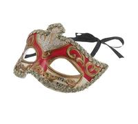 ifundom Masque Vénitien Demi-Visage en PVC Rouge Taille Unique Unisexe Accessoire Carnaval et Bal Masqué pour Soirée Costumée Masque de Fête Mardi Gras et Cosplay Adulte