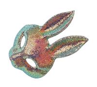 ifundom Masque Visage Lapin à Paillettes Demi-visage pour Déguisement Halloween et Fêtes Carnaval Accessoire Cosplay Animal Cartoon pour Femmes