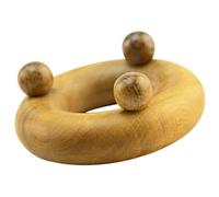 ifundom Masseur de Cou Masseur Corporel en Bois de Santal Kaki, 3 Billes, Poignée Confortable, Léger et Portable, pour Nuque, Épaules et Dos, pour Seniors