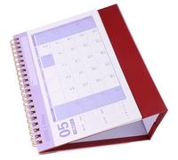 ifundom Mini Calendrier de Bureau 2024-2025 en Papier Reliure Métallique Format Moyen Rouge Foncé Calendrier Lunaire Chinois 2025 à Rabat pour Bureau et Organisation Personnelle