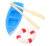 ifundom Mini Décor de Bateau Plage Pagaies et Bouée de Sauvetage en Résine, Set 3 Pièces pour Micro-Paysage, Décoration Jardin Miniature et Accessoires Maison de Poupée