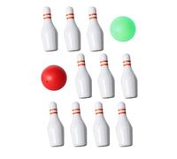 ifundom Mini Jeu de Bowling Décoratif 12 Pièces pour Maison de Poupée Petites Quilles de Bowling en Plastique Accessoire Miniature pour Décor et Loisirs Créatifs