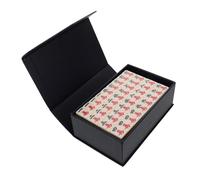 ifundom Mini Mahjong Set Portable Compact Travel Table Game Small Chinese Mahjong Kit with Engraved Melamine Tiles for Dorms Outdoor Gatherings and Family Entertainment