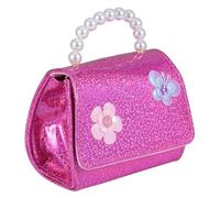 ifundom Mini Sac Bandoulière Garçon Fille Perles Rouge Sac à Main Léger avec Chaîne et Poignée Amovible Grand Compartiment pour Bijoux et Collations Élégant Motif Fleur Cadeau pour