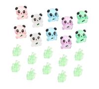 ifundom Miniature Panda Glow in The Dark Figurines Set Resin Animal Decorations with Bamboo for DIY Projects Desk Ornaments and Cake Toppers Creative Landscape Accents in and Milky