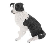 ifundom Modèle Animal de Simulation Border Collie en Résine Stable, Petite Figurine de Chien Réaliste Décorative, Ornement de Chiot Simulé pour Décoration Intérieure et Extérieure,